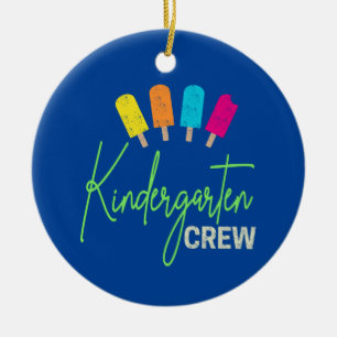 Kindergarten-Crew für Kindergarten-Kinder Vintage Keramik Ornament