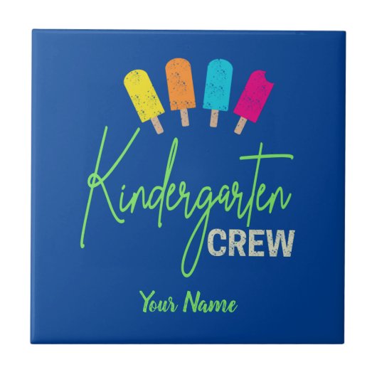 Kindergarten Crew für Kinderzimmer-Schule Kind Vin Fliese (Vorderseite)