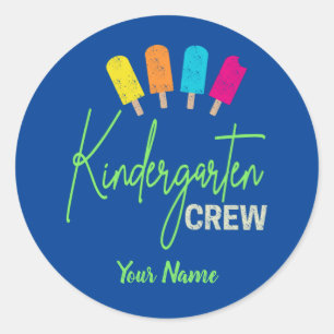 Kindergarten Crew für Kinderzimmer-Schule Kind Vin Runder Aufkleber