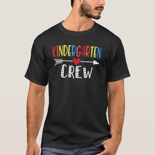 Kindergarten Crew Lehrer Student Ersteinzeitender T-Shirt (Vorderseite)