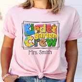 Kindergarten Crew Personalisiert Lehrer T-Shirt
