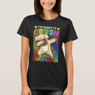 Kindergarten Dabbing Süßer Mops Hund Zurück zur Sc T-Shirt