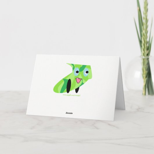 Kindergärten Design Niedlicher, grüner Welpenhund Karte (Rückseite)