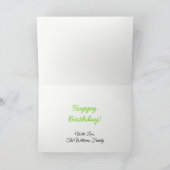 Kindergärten Design Niedlicher, grüner Welpenhund Karte (Innenseite)