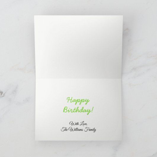 Kindergärten Design Niedlicher, grüner Welpenhund Karte (Innenseite)