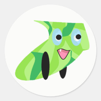 Kindergärten Design Niedlicher, grüner Welpenhund Runder Aufkleber