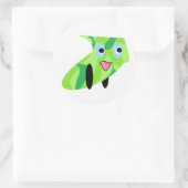 Kindergärten Design Niedlicher, grüner Welpenhund Runder Aufkleber (Tasche)