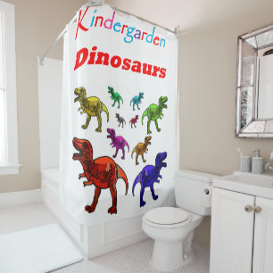 Kindergarten Duschvorhang Dinosaurier