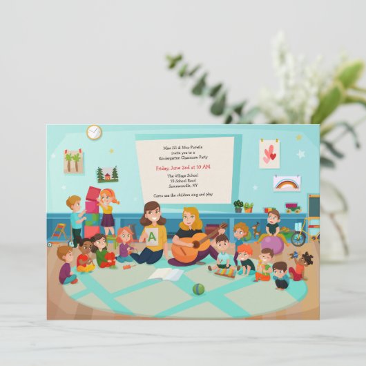 Kindergarten Einladung (Stehend Vorderseite)