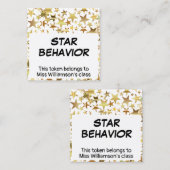 Kindergarten Elementary STAR VERHÄLTNIS TOKEN Card Quadratische Visitenkarte (Vorne/Hinten)