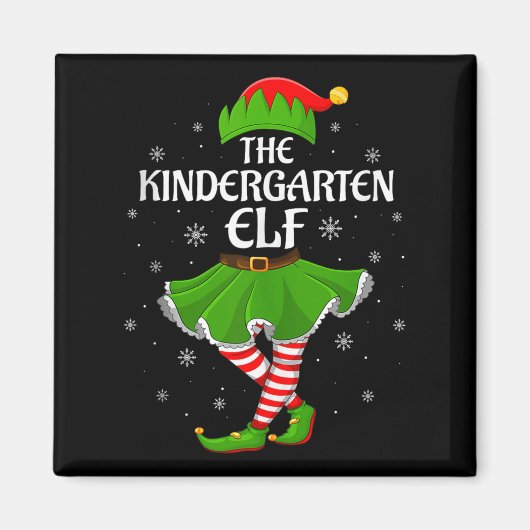 Kindergarten Elf Christmas Family Girls Women Elf Magnet (Vorne)