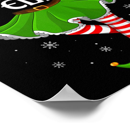 Kindergarten Elf Christmas Family Girls Women Elf Poster (Ecke)