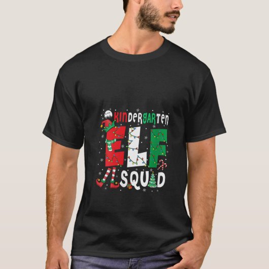 Kindergarten Elf Squad Christmas Elf Costume Stude T-Shirt (Vorderseite)