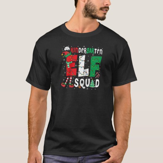 Kindergarten Elf Squad Christmas Elf Costume Stude T-Shirt (Vorderseite)