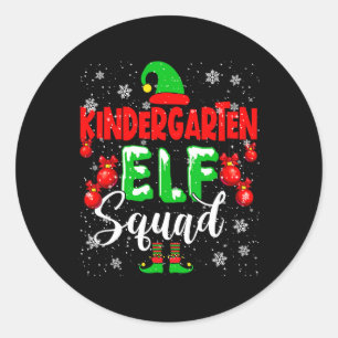 Kindergarten Elf Squad Funny Christmas Elf Kinder  Runder Aufkleber