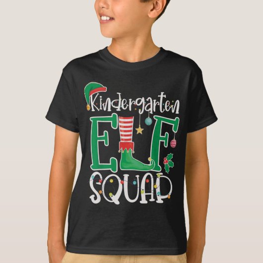 Kindergarten ELF Squad Funny Christmas ELF Kinder  T-Shirt (Vorderseite)