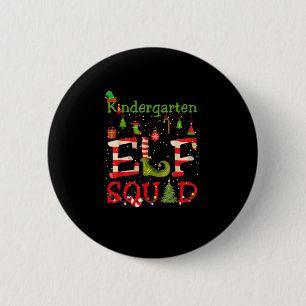 Kindergarten ELF Squad Funny Christmas Lights Kind Button