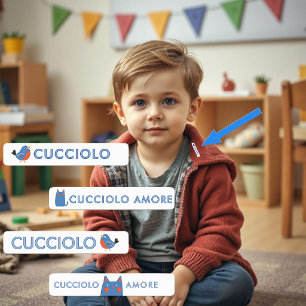 KINDERGARTEN-Etiketten Packung Süßer blauer Rotkeh Etiketten