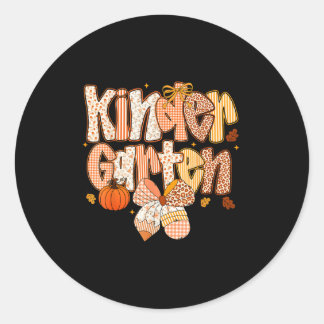 Kindergarten Fall Floral Coquette Bow Lehrer Stu Runder Aufkleber