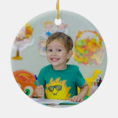 Kindergarten Farbige Khalk Keepake Kinder Foto Keramik Ornament (Hinten)