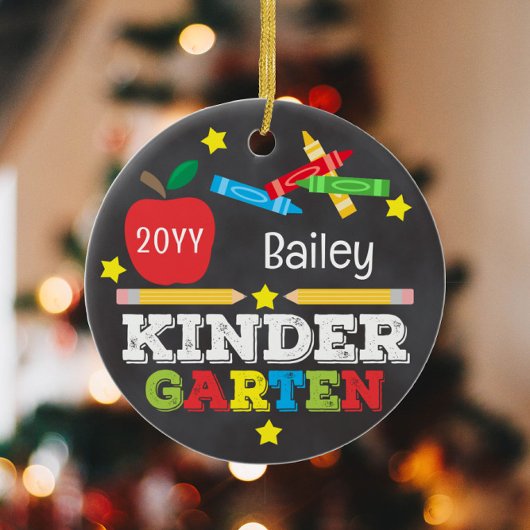 Kindergarten Farbiges Chalkboard Keepake Kinder Keramik Ornament
