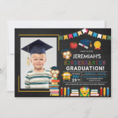 Kindergarten Foto Abschluss Chalkboard Einladung (Vorderseite)