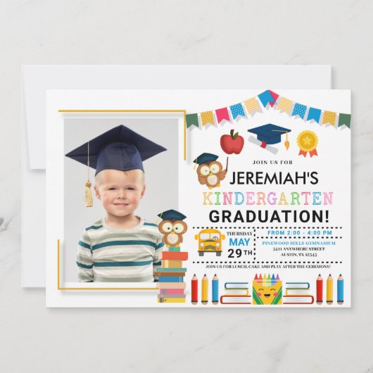 Kindergarten Foto Abschluss Einladung (Vorderseite)