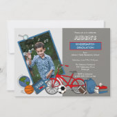 Kindergarten Foto Boy Graduation Party Einladung (Vorderseite)