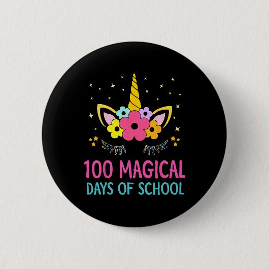 Kindergarten für Mädchen 100 magische Tage 1 Button (Vorderseite)