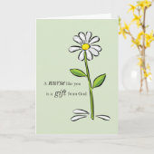 Kindergarten Geburtstag, religiöse Grüne Dämmerung Karte (Gelbe Blume)