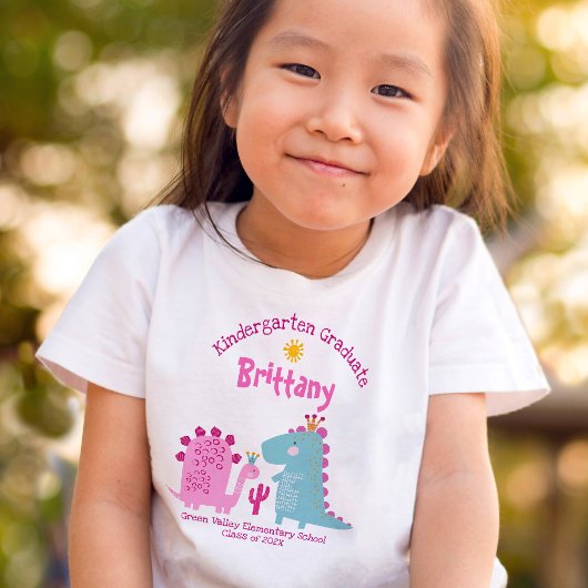 Kindergarten Girl Abschluss Dinosaur Individuelle T-Shirt