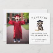 Kindergarten Grad Ankündigung Scruffy Puppy (Vorderseite)