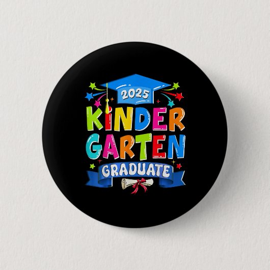 Kindergarten Graduate 2025 Kinder Abschluss Kinder Button (Vorderseite)