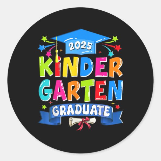 Kindergarten Graduate 2025 Kinder Abschluss Kinder Runder Aufkleber (Vorderseite)