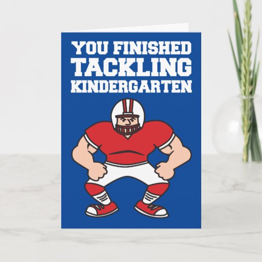 Kindergarten Graduate Glückwunsch Fußball Karte (Vorderseite)