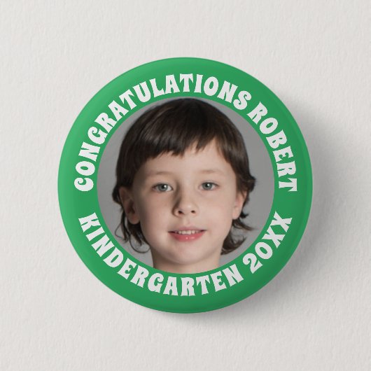 Kindergarten Graduate Herzlichen Glückwunsch Foto  Button (Vorderseite)