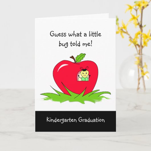 Kindergarten Graduate Red Apple Glückwunsch Karte (Gelbe Blume)
