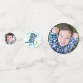 Kindergarten Graduation Blue Dinosaur Boy 2 Photo Konfetti (Vorderseiten)