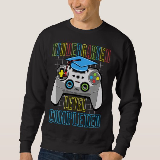 Kindergarten Graduation Level Completed Gamer Kids Sweatshirt (Vorderseite)