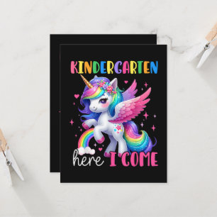 Kindergarten Hier Komm Ich Einhorn Zurück zur Schu Einladung