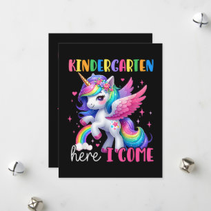 Kindergarten Hier Komme Ich Einhorn Zurück zur Sch Feiertagskarte