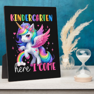 Kindergarten Hier Komme Ich Einhorn Zurück Zur Sch Fotoplatte