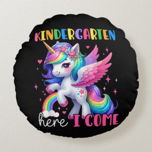 Kindergarten Hier Komme Ich Einhorn Zurück Zur Sch Rundes Kissen