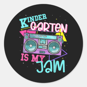 Kindergarten ist mein Ding Süßes Lehrer-Shirt 80er Runder Aufkleber