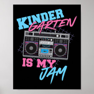 Kindergarten ist mein Ding - Vintage 80er Boombox Poster