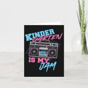 Kindergarten ist mein Jam - Vintager 80er Boombox- Karte