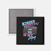 Kindergarten ist mein Jam - Vintager 80er Boombox- Magnet (Vorderseite/Rückseite)