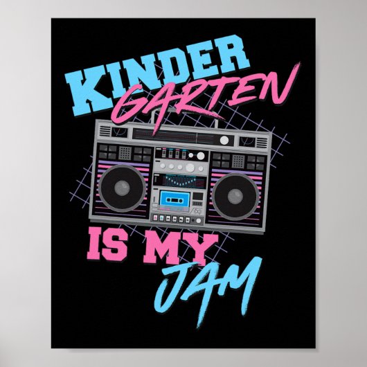 Kindergarten ist mein Jam - Vintager 80er Boombox- Poster (Vorne)