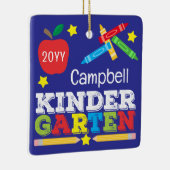 Kindergarten Keepake Lila farbiges Foto Kinder Keramikornament (Rechts)