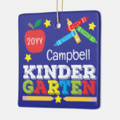 Kindergarten Keepake Lila farbiges Foto Kinder Keramikornament (Links)